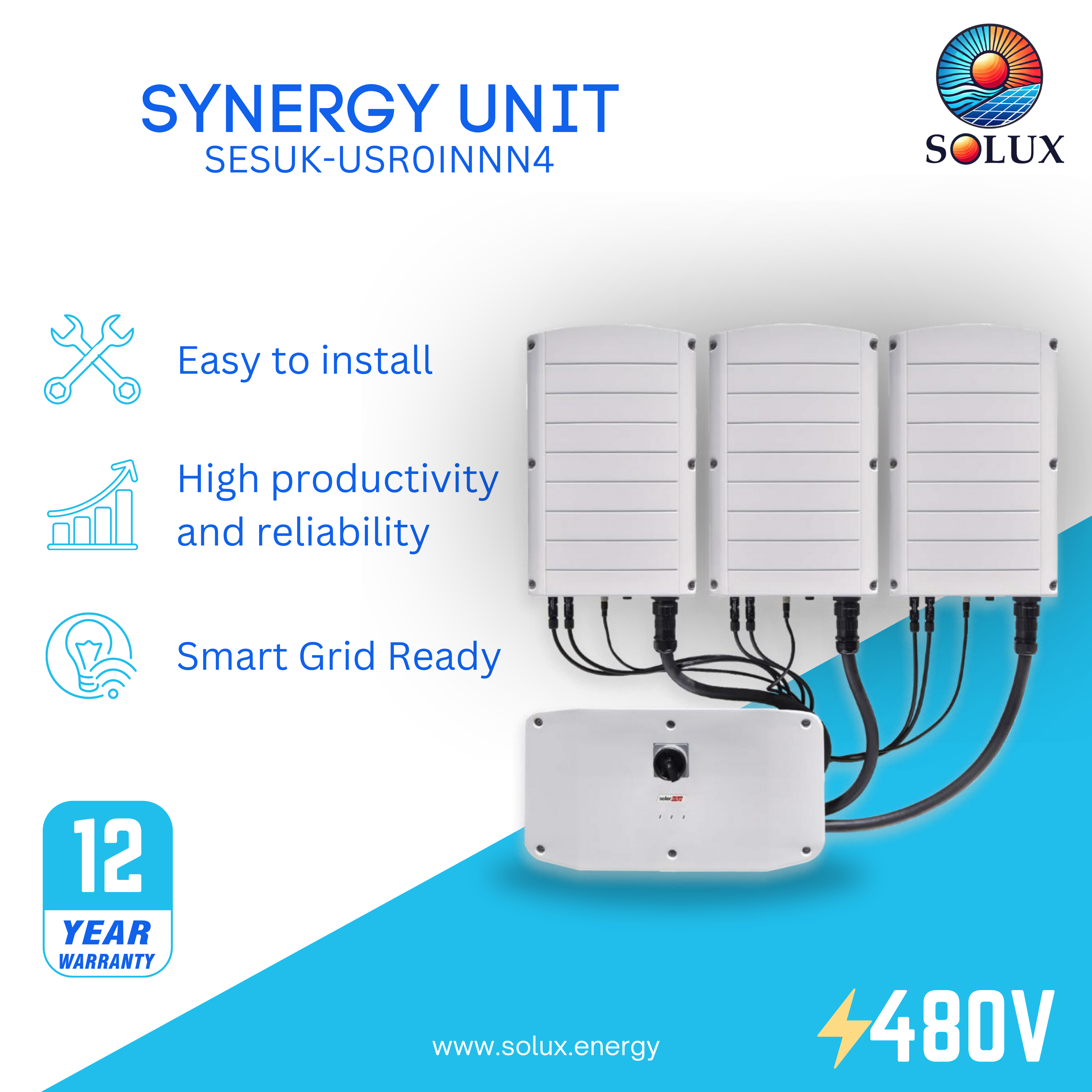 This is an image of SolarEdge Commercial Inverters SESUK-USR0INNN4 3 Phase Synergy Unit (Use with Synergy Manager)